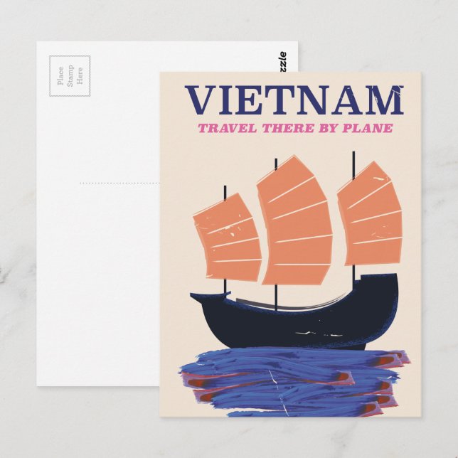 Postal Cartel de viaje a Vietnam (Anverso / Reverso)