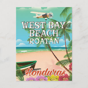 Postal Cartel de viaje a West Bay Beach, Roatán Honduras