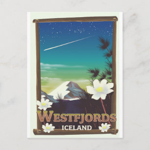 Postal Cartel de viaje a Westfjords Islandia