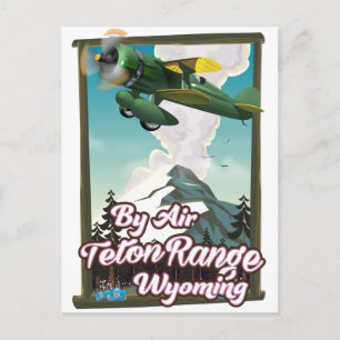 Postal Cartel de viaje aéreo Teton Range Wyoming