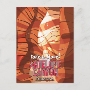 Postal Cartel de viaje al Cañón del Antílope Arizona