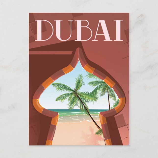 Postal Cartel de viaje al Palacio de Dubai (Anverso)