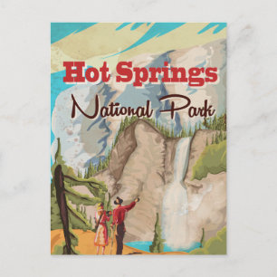 Postal Cartel de viaje al Parque Nacional Hot Springs