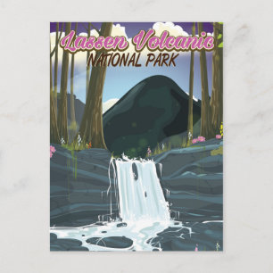 Postal Cartel de viaje al Parque Nacional Volcánico Lasse