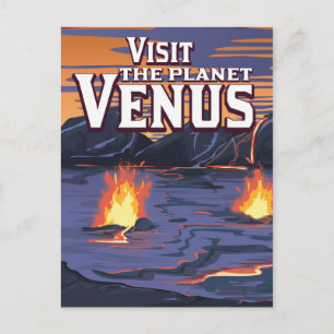 Postal Cartel de viaje al planeta Venus