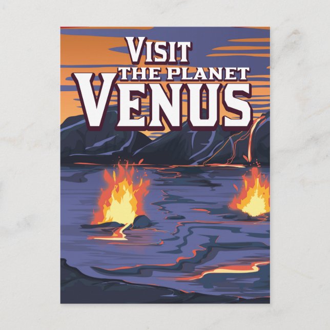 Postal Cartel de viaje al planeta Venus (Anverso)