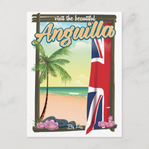 Postal cartel de viaje al territorio británico de Anguila