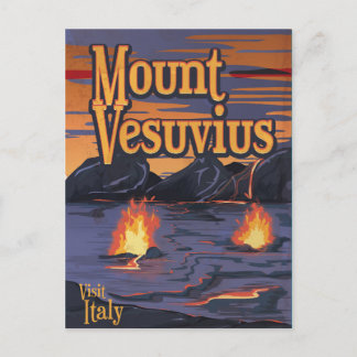 Postal cartel de viaje al volcán Monte Vesubio