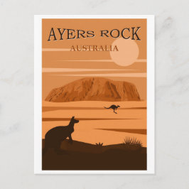 Postal Cartel de viaje antiguo Ayers Rock Australia