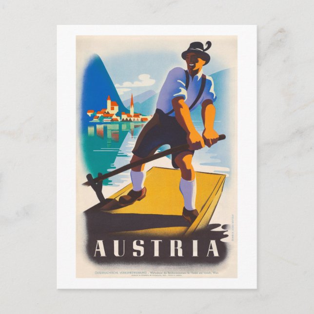 Postal Cartel de viaje antiguo de Austria 1935 (Anverso)