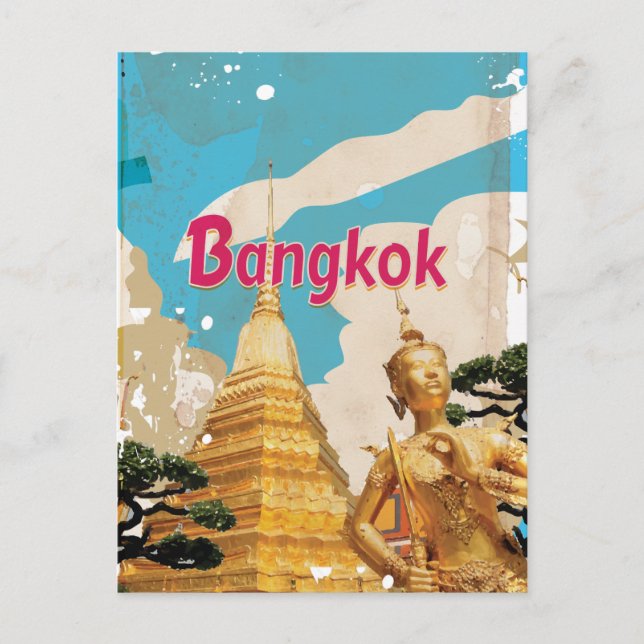 Postal Cartel de viaje antiguo de Bangkok (Anverso)