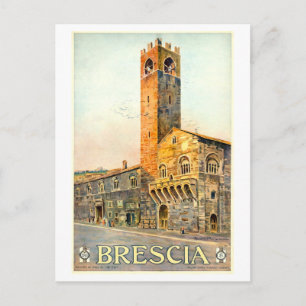 Postal Cartel de viaje antiguo de Brescia, Italia