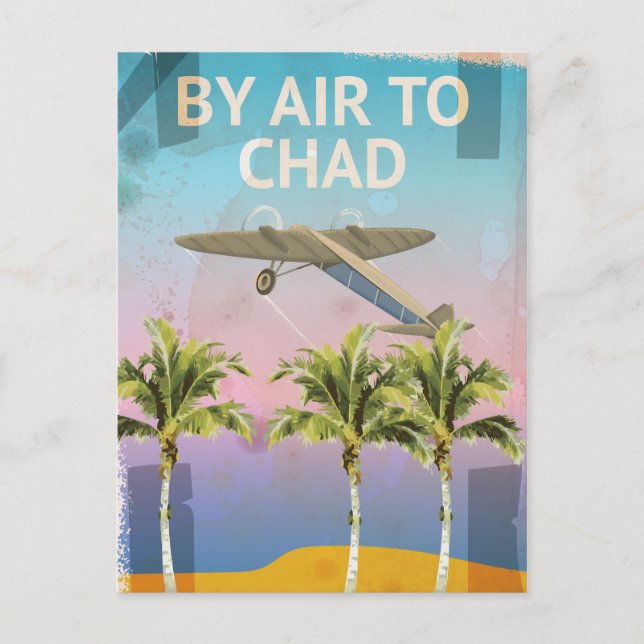 Postal Cartel de viaje antiguo de Chad (Anverso)