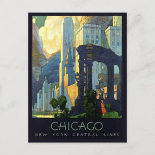 Postal Cartel de viaje antiguo de Chicago Illinois de la 