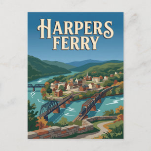 Postal Cartel de viaje antiguo de Harpers Ferry West Virg