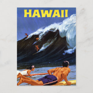 Postal Cartel de viaje antiguo de Hawái restaurado