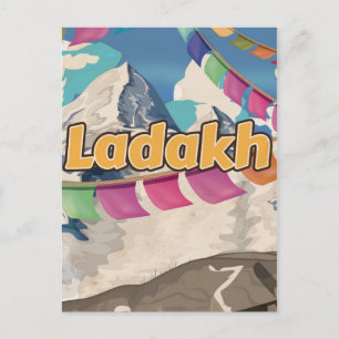 Postal Cartel de viaje antiguo de Ladakh, India