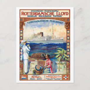 Postal Cartel de viaje antiguo de los Países Bajos restau