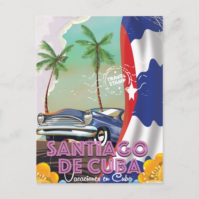 Postal Cartel de viaje antiguo de Santiago de Cuba (Anverso)