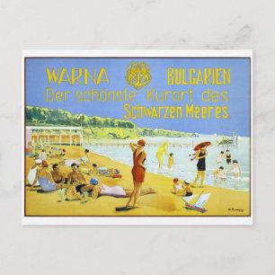 Postal Cartel de viaje antiguo restaurado de Bulgaria Var