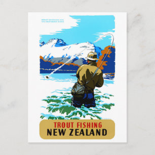 Postal Cartel de viaje antiguo restaurado de Nueva Zeland