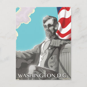Postal Cartel de viaje de Abraham Lincoln en Washington D