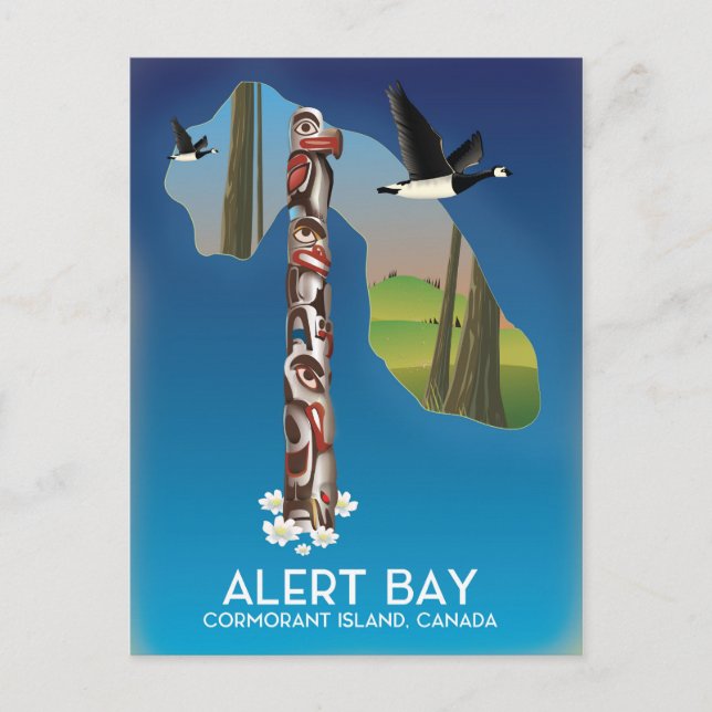 Postal Cartel de viaje de Alert Bay, Canadá (Anverso)