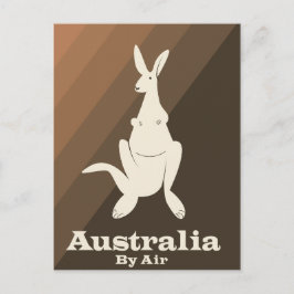 Postal Cartel de viaje de Australia By Air canguro.