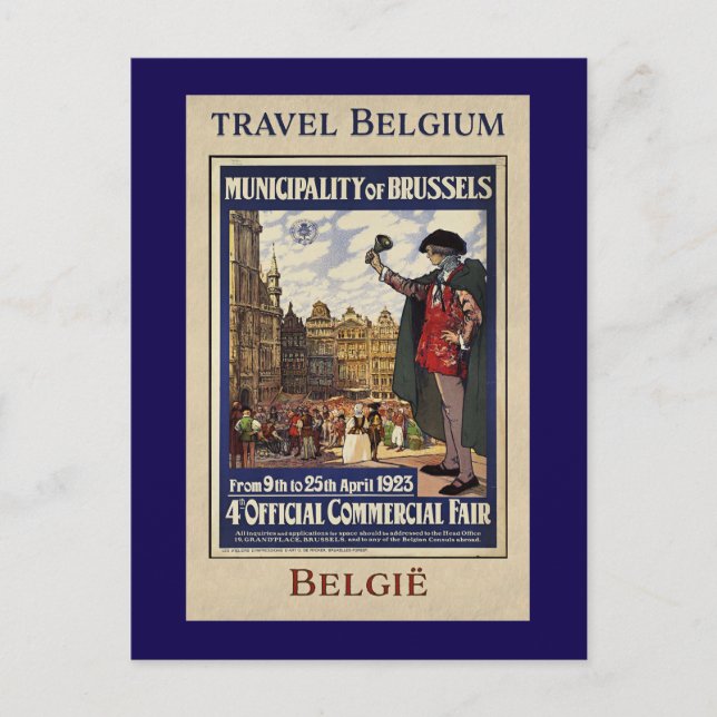 Postal Cartel de viaje de Bélgica (1923) (Anverso)
