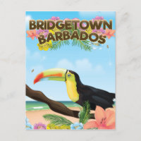 Cartel de viaje de Bridgetown Barbados Tucán