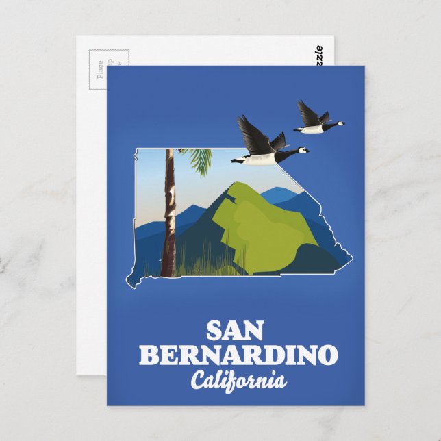 Postal Cartel de viaje de California en el condado de nar (Anverso / Reverso)