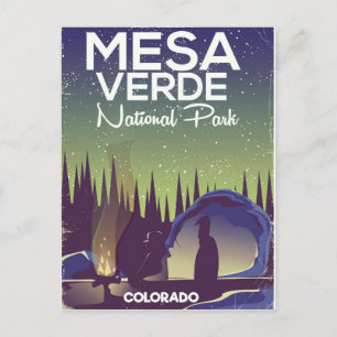 Postal Cartel de viaje de camping del Parque Nacional Mes