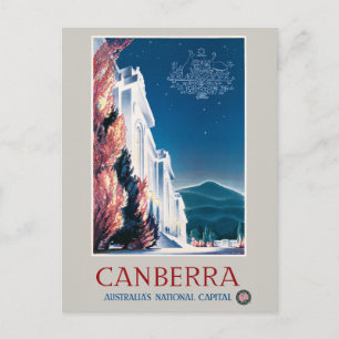 Postal Cartel de viaje de Canberra Australia Vintage 1940