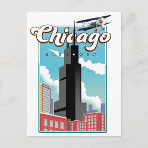 Postal Cartel de viaje de Chicago Illinois EE. UU.