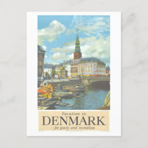 Postal Cartel de viaje de Copenhague Dinamarca