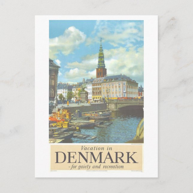 Postal Cartel de viaje de Copenhague Dinamarca (Anverso)