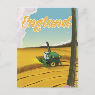 Postal cartel de viaje de cosechadora de Inglaterra