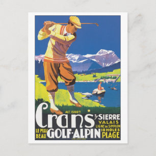 Postal Cartel de viaje de Crans Golf Alpin