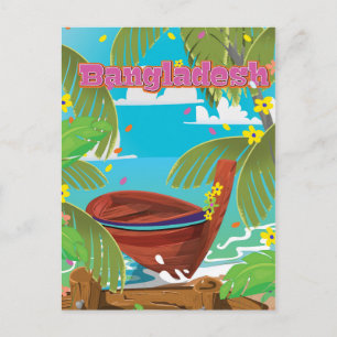 Postal Cartel de viaje de dibujos animados de Bangladesh.