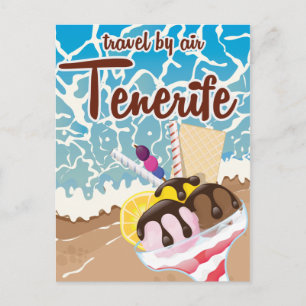 Postal Cartel de viaje de dibujos animados de helado de T