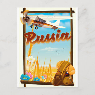 Postal cartel de viaje de dibujos animados del paisaje de