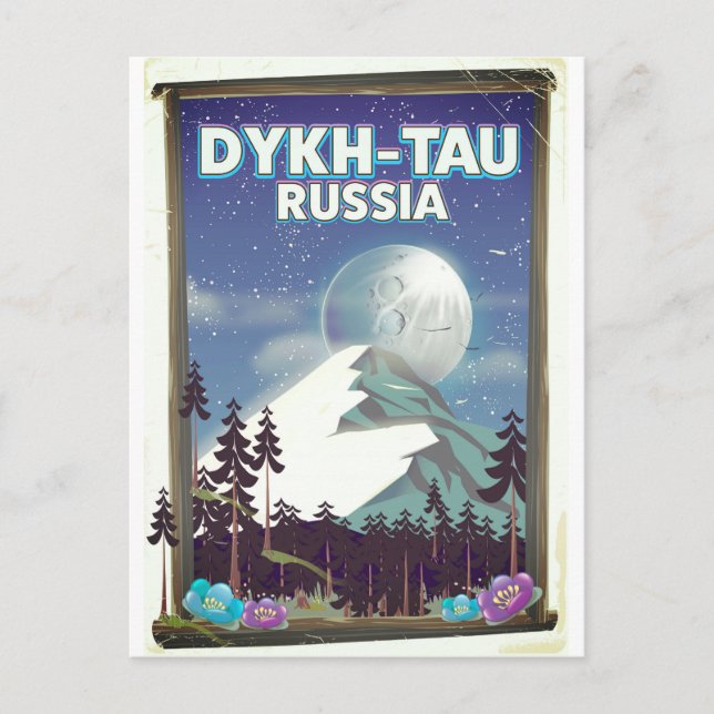 Postal Cartel de viaje de Dykh-Tau Rusia. (Anverso)