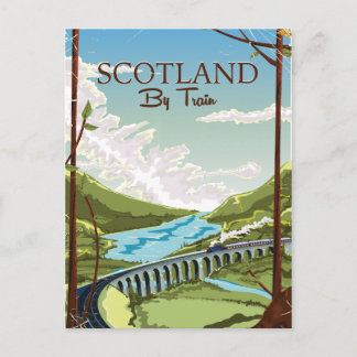 Postal Cartel de viaje de Escocia en locomotora de tren