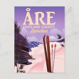 Postal Cartel de viaje de esquí de Åre Suecia