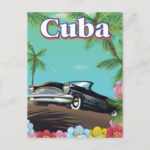Postal Cartel de viaje de estilo vintage de Cuba