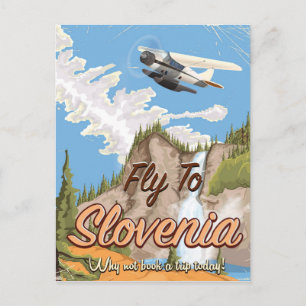Postal Cartel de viaje de estilo vintage de Eslovenia