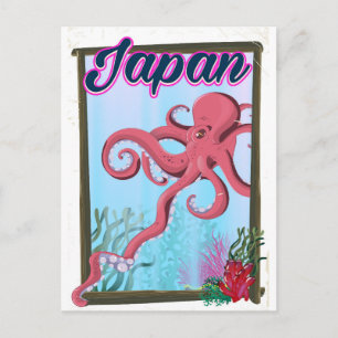 Postal Cartel de viaje de estilo vintage de Japón