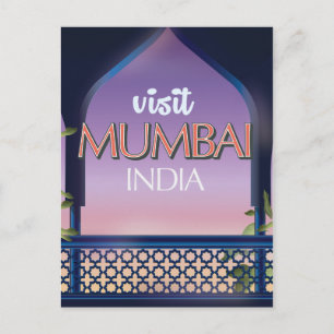 Postal Cartel de viaje de estilo vintage de Mumbai India