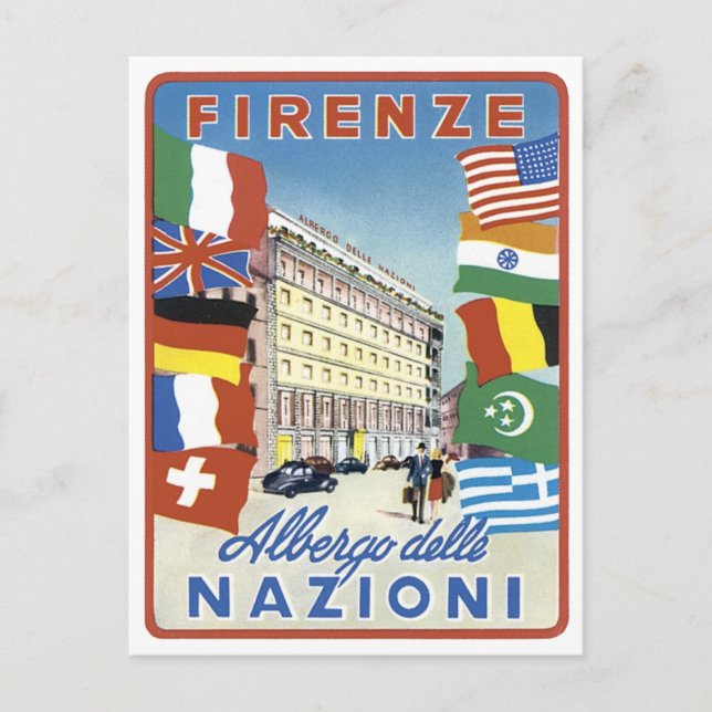 Postal Cartel de viaje de Firenze Nazioni (Anverso)
