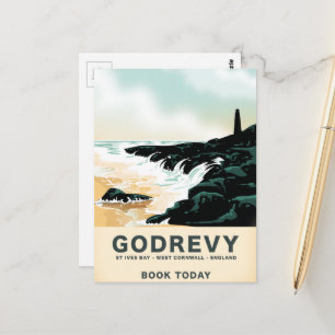Postal Cartel de viaje de Godrevy St Ives Bay, Cornualles